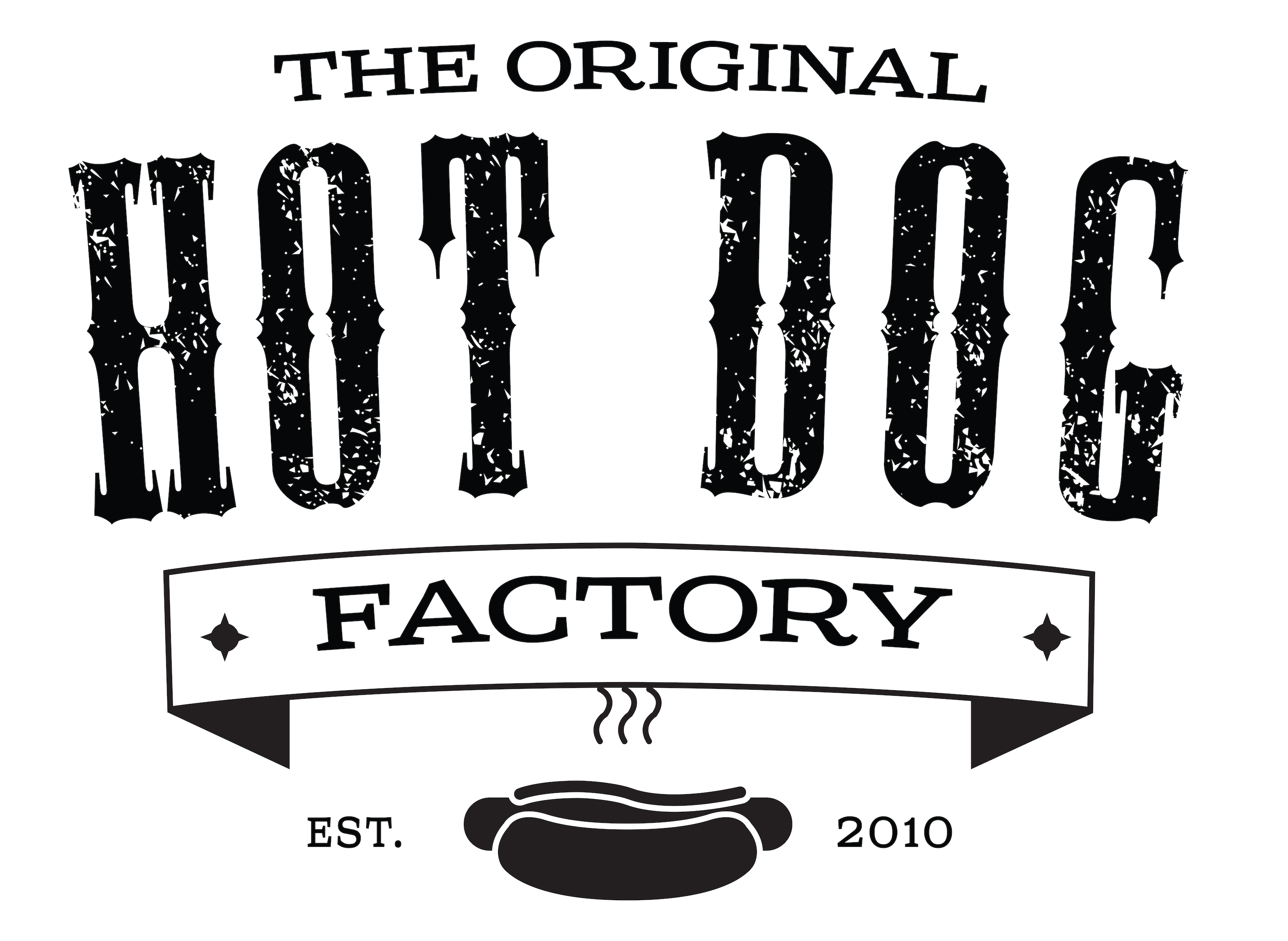 WHITE_HDF-logo The Hot Dog Factory logo